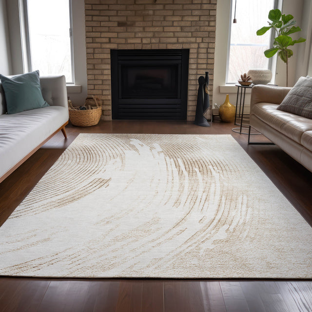 Addison Chantille ACN2133 Swirls Machine Made Transitional Brown Rug