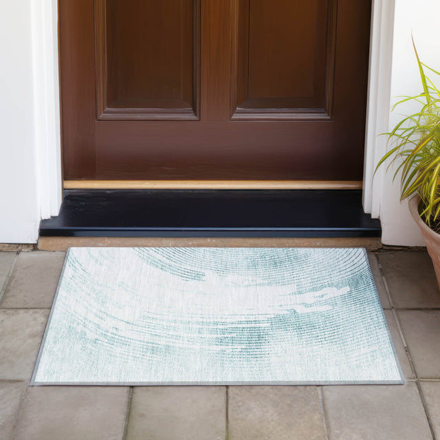 Addison Chantille ACN2133 Swirls Machine Made Transitional Teal Rug