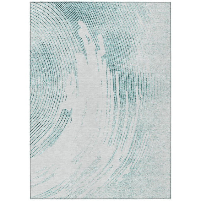 Addison Chantille ACN2133 Swirls Machine Made Transitional Teal Rug