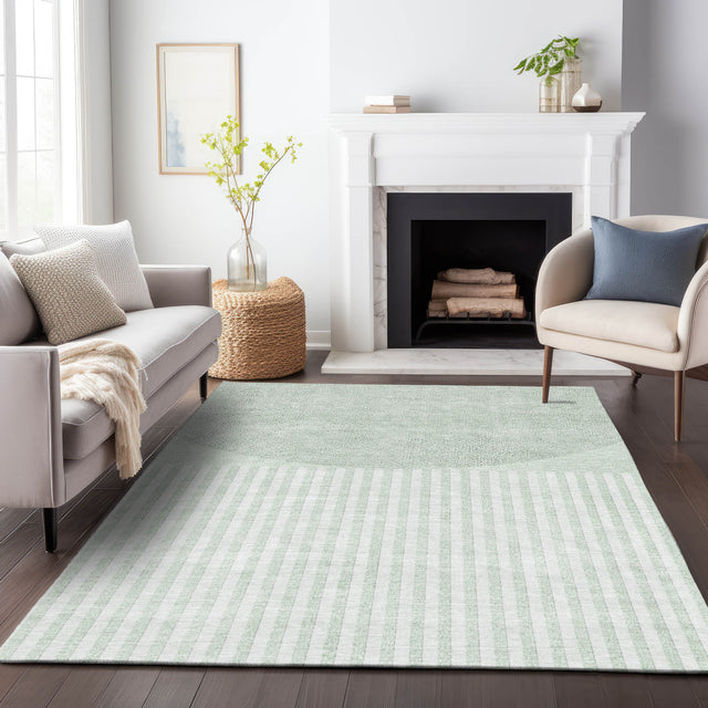 Addison Chantille ACN2134 Geometric Machine Made Transitional Green Rug