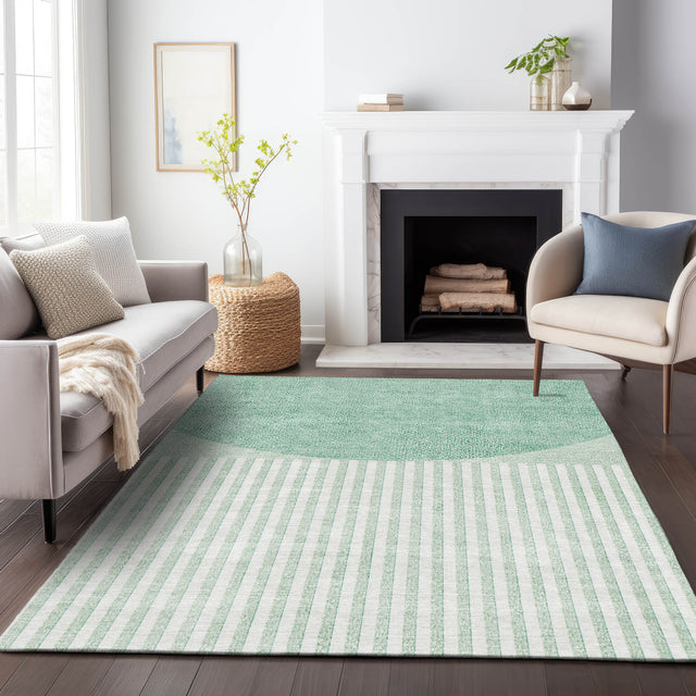 Addison Chantille ACN2134 Geometric Machine Made Transitional Teal Rug