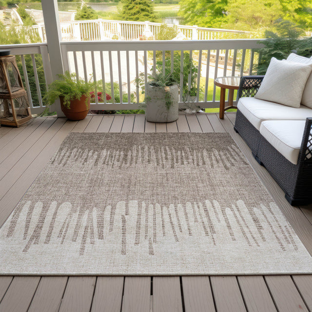 Addison Chantille ACN2135 Stripes Machine Made Transitional Brown Rug
