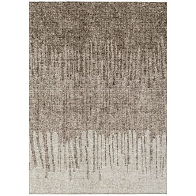 Addison Chantille ACN2135 Stripes Machine Made Transitional Brown Rug