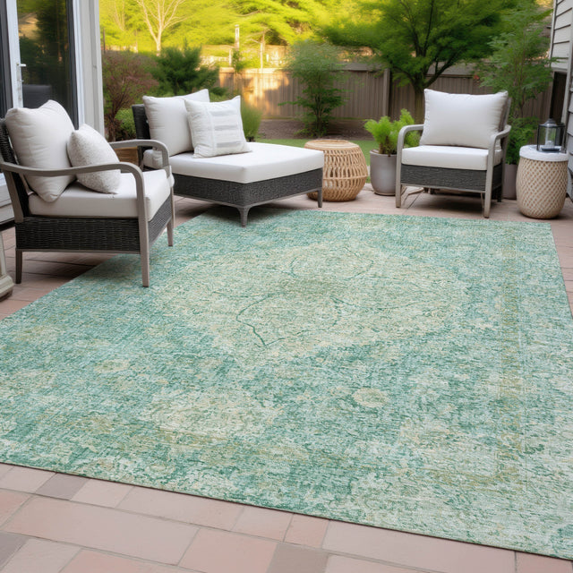 Addison Chantille ACN2136 Global Machine Made Traditional Teal Rug