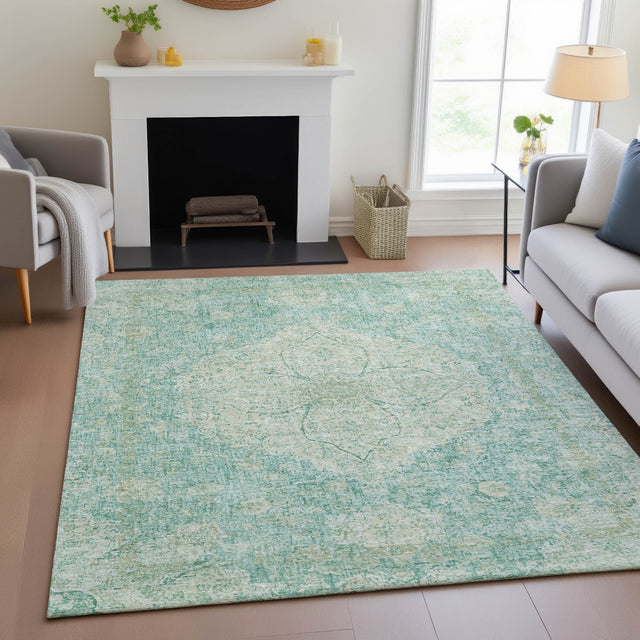 Addison Chantille ACN2136 Global Machine Made Traditional Teal Rug