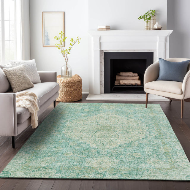 Addison Chantille ACN2136 Global Machine Made Traditional Teal Rug