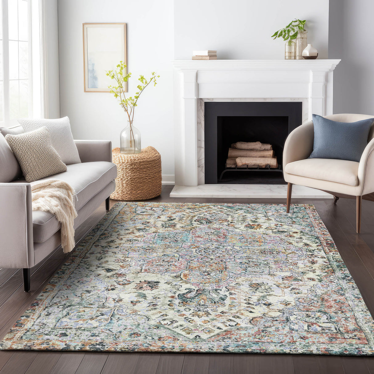 Addison Chantille ACN2138 Global Machine Made Traditional Sage Rug