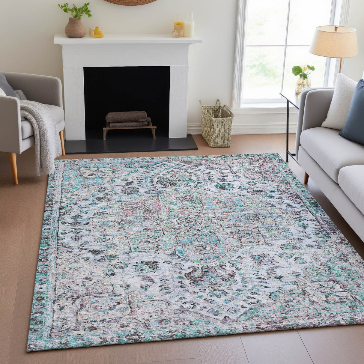 Addison Chantille ACN2138 Global Machine Made Traditional Sky Rug