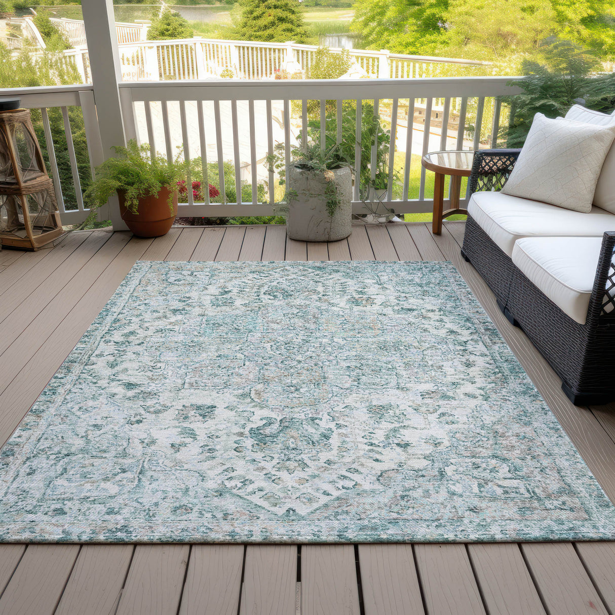 Addison Chantille ACN2138 Global Machine Made Traditional Teal Rug