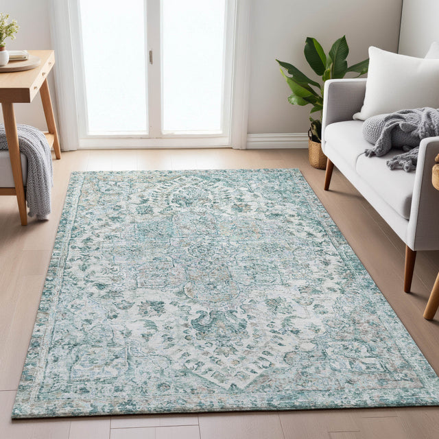 Addison Chantille ACN2138 Global Machine Made Traditional Teal Rug