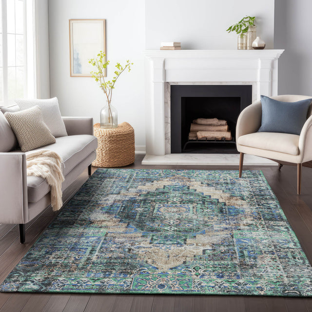 Addison Chantille ACN2139 Global Machine Made Traditional Green Rug