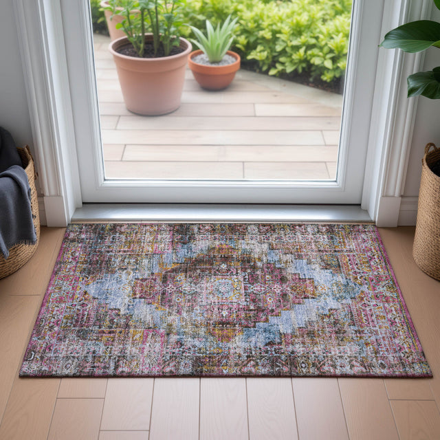 Addison Chantille ACN2139 Global Machine Made Traditional Pink Rug