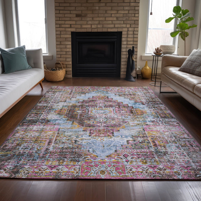 Addison Chantille ACN2139 Global Machine Made Traditional Pink Rug
