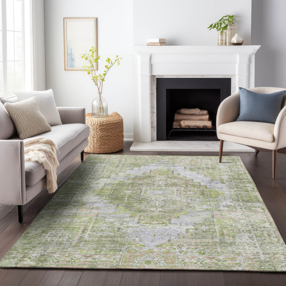Addison Chantille ACN2140 Global Machine Made Traditional Aloe Rug
