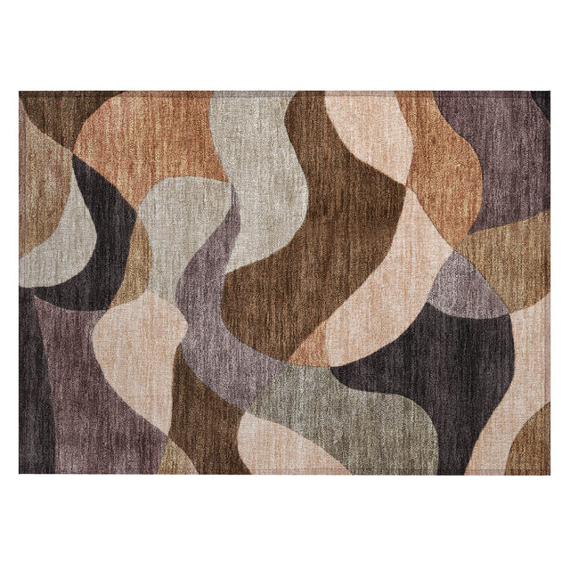 Addison Chantille ACN2141 Abstract Machine Made Transitional Chocolate Rug