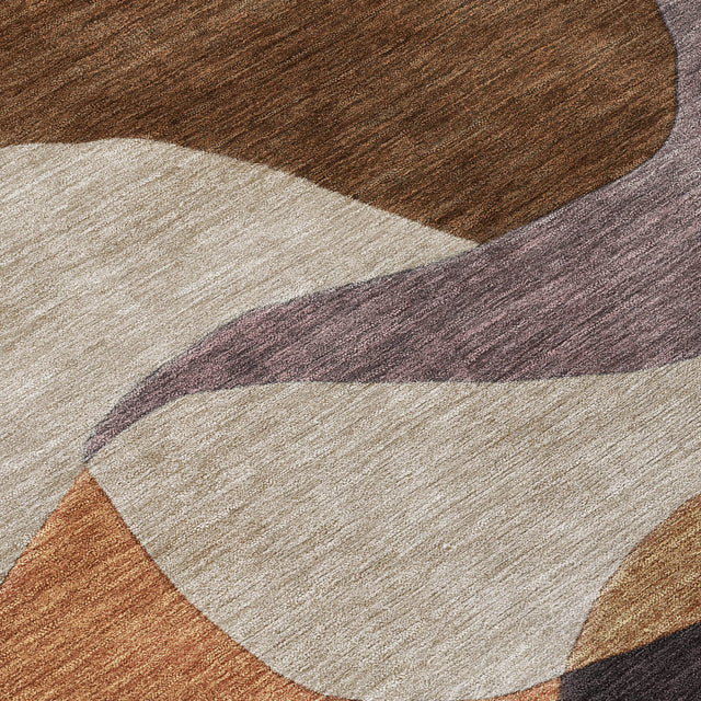 Addison Chantille ACN2141 Abstract Machine Made Transitional Chocolate Rug