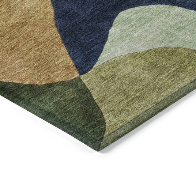 Addison Chantille ACN2141 Abstract Machine Made Transitional Green Rug