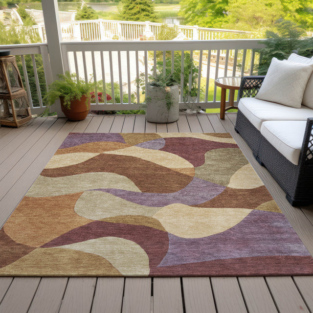 Addison Chantille ACN2141 Abstract Machine Made Transitional Paprika Rug
