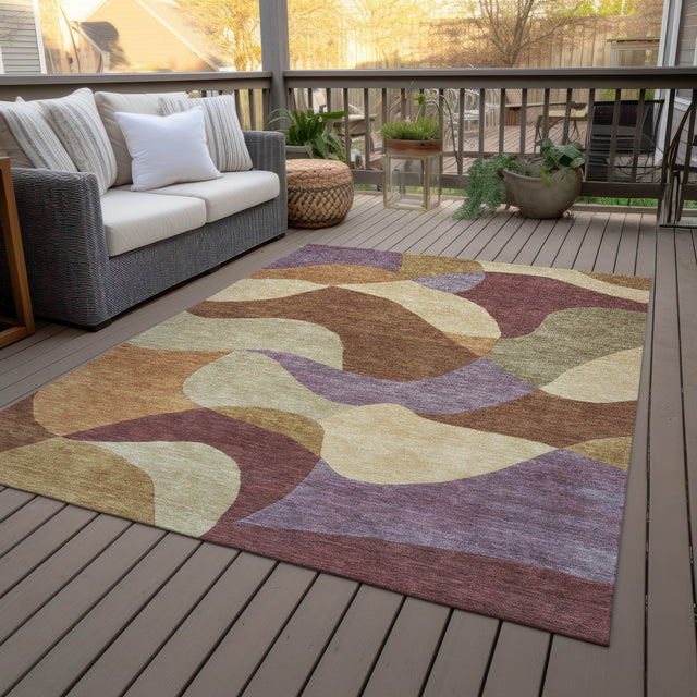 Addison Chantille ACN2141 Abstract Machine Made Transitional Paprika Rug