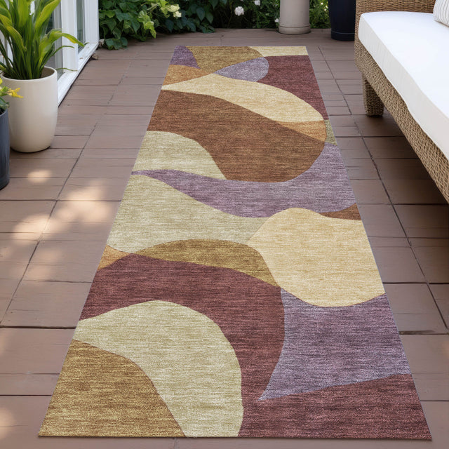 Addison Chantille ACN2141 Abstract Machine Made Transitional Paprika Rug