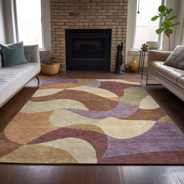 Addison Chantille ACN2141 Abstract Machine Made Transitional Paprika Rug