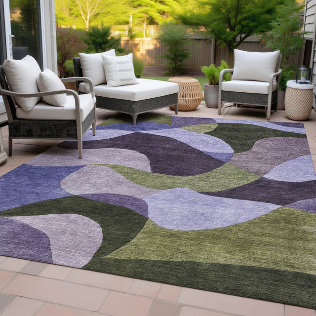 Addison Chantille ACN2141 Abstract Machine Made Transitional Purple Rug