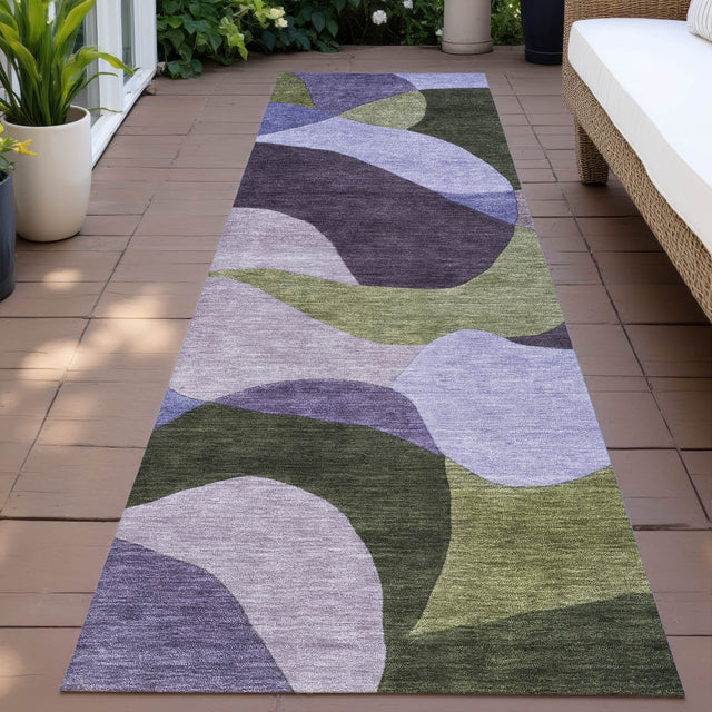 Addison Chantille ACN2141 Abstract Machine Made Transitional Purple Rug