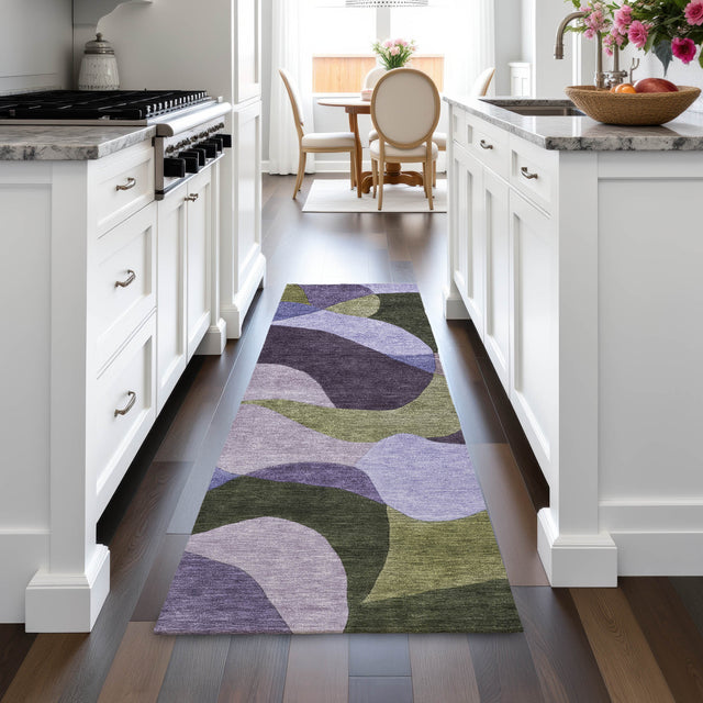 Addison Chantille ACN2141 Abstract Machine Made Transitional Purple Rug