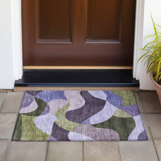 Addison Chantille ACN2141 Abstract Machine Made Transitional Purple Rug