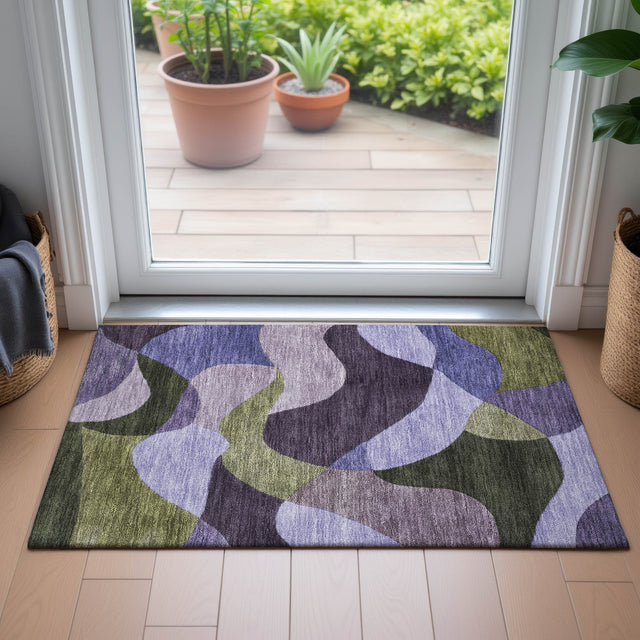 Addison Chantille ACN2141 Abstract Machine Made Transitional Purple Rug