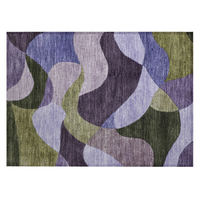 Addison Chantille ACN2141 Abstract Machine Made Transitional Purple Rug