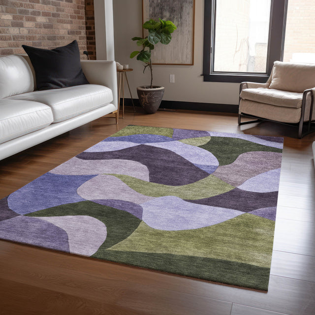 Addison Chantille ACN2141 Abstract Machine Made Transitional Purple Rug