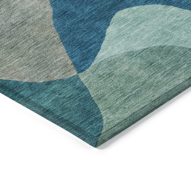 Addison Chantille ACN2141 Abstract Machine Made Transitional Teal Rug
