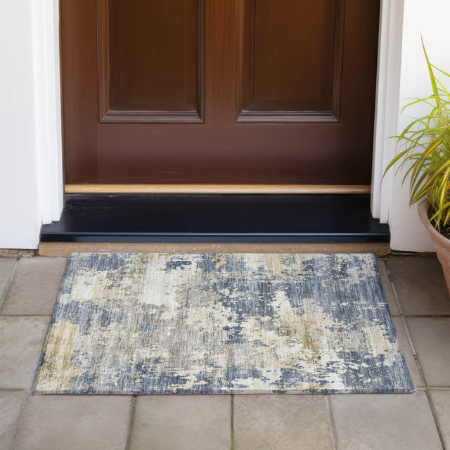 Addison Chantille ACN2142 Abstract Machine Made Transitional Blue Rug