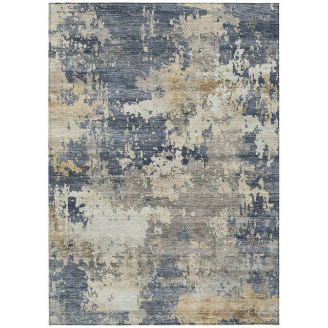 Addison Chantille ACN2142 Abstract Machine Made Transitional Blue Rug