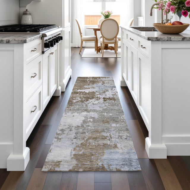 Addison Chantille ACN2142 Abstract Machine Made Transitional Chocolate Rug