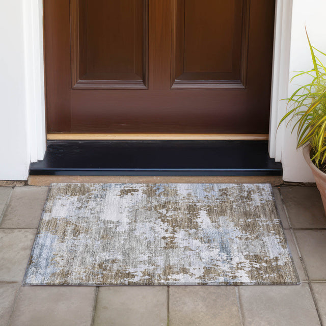 Addison Chantille ACN2142 Abstract Machine Made Transitional Chocolate Rug