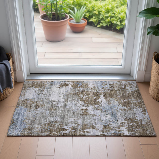 Addison Chantille ACN2142 Abstract Machine Made Transitional Chocolate Rug