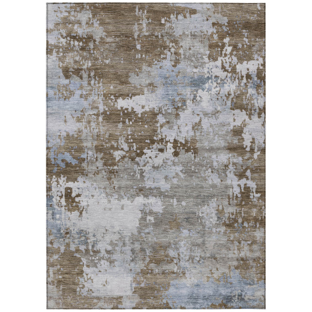 Addison Chantille ACN2142 Abstract Machine Made Transitional Chocolate Rug