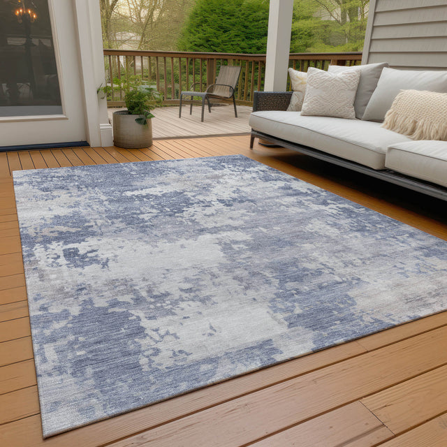 Addison Chantille ACN2142 Abstract Machine Made Transitional Denim Rug