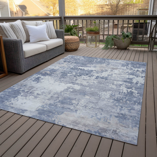 Addison Chantille ACN2142 Abstract Machine Made Transitional Denim Rug