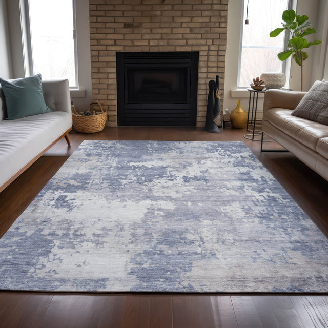 Addison Chantille ACN2142 Abstract Machine Made Transitional Denim Rug