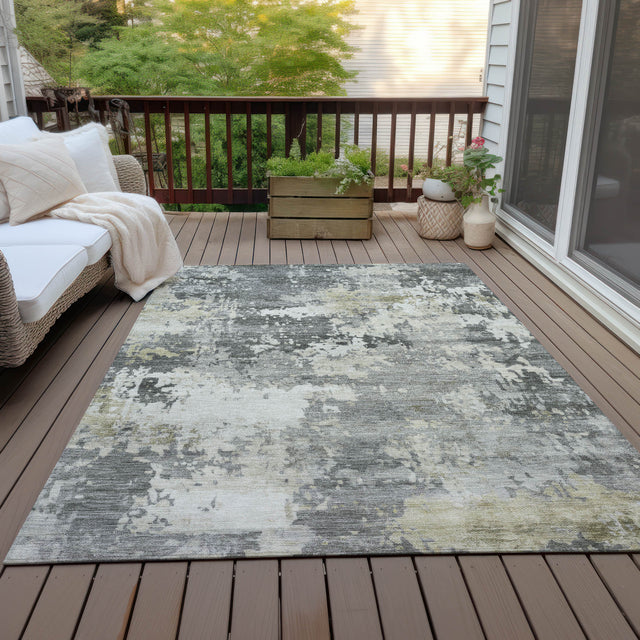 Addison Chantille ACN2142 Abstract Machine Made Transitional Pewter Rug