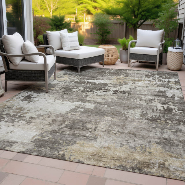 Addison Chantille ACN2142 Abstract Machine Made Transitional Taupe Rug