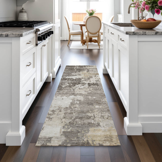 Addison Chantille ACN2142 Abstract Machine Made Transitional Taupe Rug