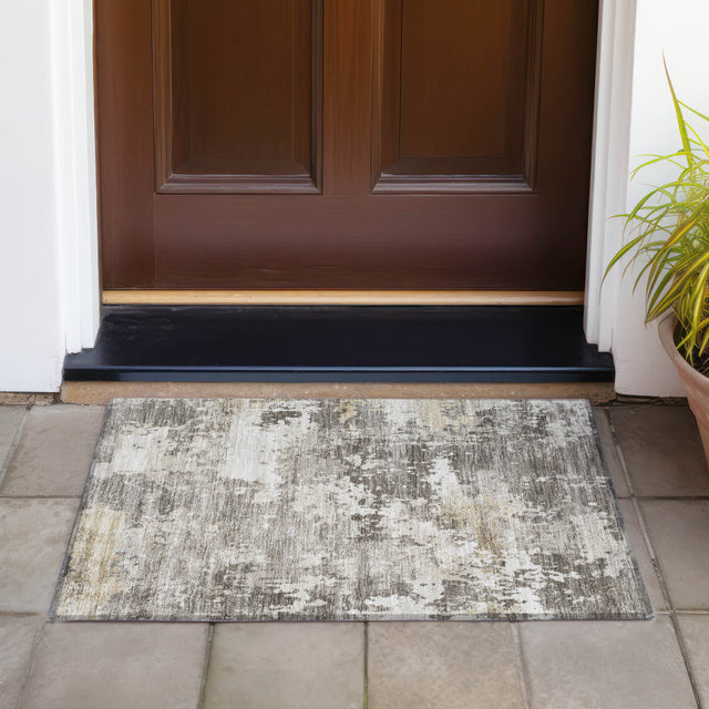 Addison Chantille ACN2142 Abstract Machine Made Transitional Taupe Rug