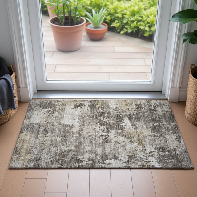 Addison Chantille ACN2142 Abstract Machine Made Transitional Taupe Rug