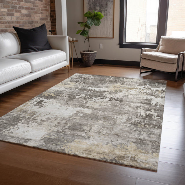 Addison Chantille ACN2142 Abstract Machine Made Transitional Taupe Rug