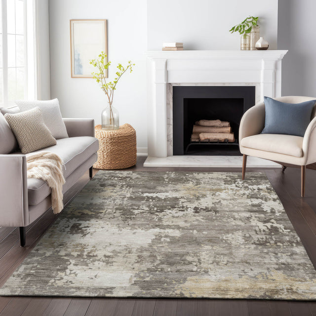 Addison Chantille ACN2142 Abstract Machine Made Transitional Taupe Rug
