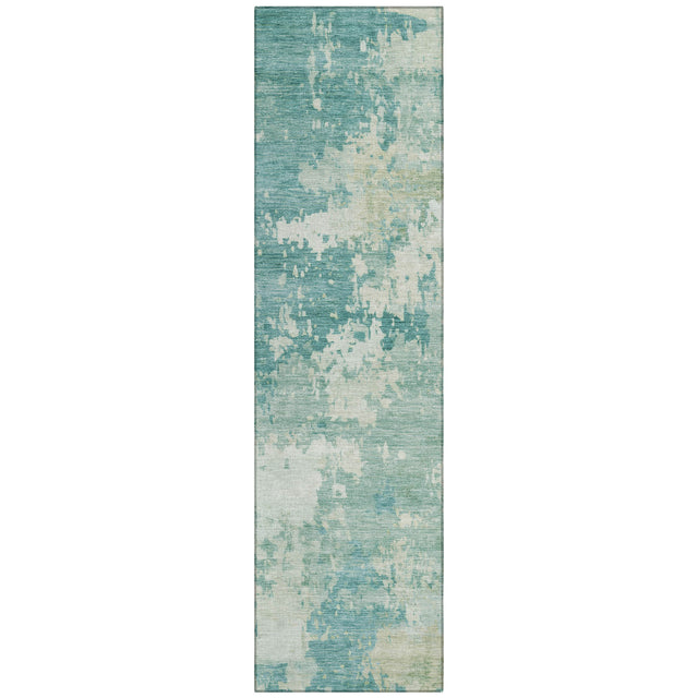 Addison Chantille ACN2142 Abstract Machine Made Transitional Teal Rug